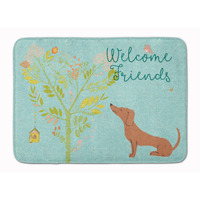 "Caroline's Treasures Welcome Friends Red Dachshund Floor Mat, 19hx27w, Multicolor"