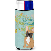 "Caroline's Treasures Welcome Friends Fawn French Bulldog Decorative Can Hugger, Multicolor"