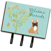 "Caroline's Treasures Welcome Friends Fawn French Bulldog Wall Hook, Triple"