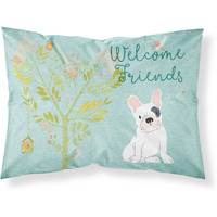 "Caroline's Treasures Welcome Friends Piebald French Bulldog Pillowcase, Standard"
