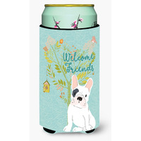 "Caroline's Treasures Welcome Friends Piebald French Bulldog Decorative Can Hugger, Tall Boy, Multicolor"