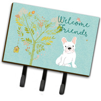 "Caroline's Treasures Welcome Friends White French Bulldog Wall Hook, Triple"