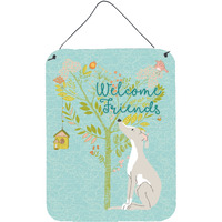 "Caroline's Treasures Welcome Friends Italian Greyhound Metal Print, 16h x 12w, Multicolor"