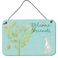 "Caroline's Treasures Welcome Friends Italian Greyhound Metal Print, 8hx12w"