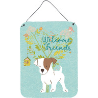 "Caroline's Treasures Friends Welcome Jack Russell Terrier Puppy Metal Print, 16h x 12w, Multicolor"
