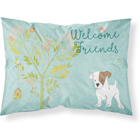 "Caroline's Treasures Welcome Friends Terrier Jack Russell Puppy Pillowcase, Standard"