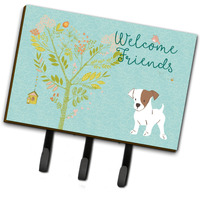 "Caroline's Treasures Welcome Friends Jack Russell Terrier Puppy Wall Hook, Triple, Multicolor"