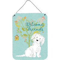 "Caroline's Treasures Welcome Friends Maltese Metal Print, 16h x 12w, Multicolor"