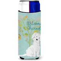 "Caroline's Treasures Welcome Friends Maltese Decorative Can Hugger, Multicolor"