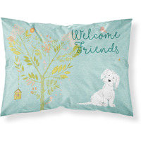 "Caroline's Treasures Welcome Friends Maltese Pillowcase, Standard,"
