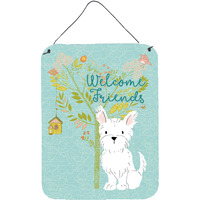 "Caroline's Treasures Welcome Friends Westie Metal Print, 16h x 12w, Multicolor"