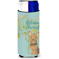 "Caroline's Treasures Welcome Friends Yorkie Decorative Can Hugger, Multicolor"