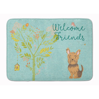 "Caroline's Treasures Welcome Friends Yorkie Floor Mat, 19hx27w, Multicolor"