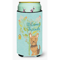 "Caroline's Treasures Welcome Friends Yorkie Decorative Can Hugger, Tall Boy, Multicolor"