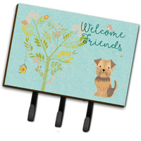 "Caroline's Treasures Welcome Friends Yorkie Natural Ears Wall Hook, Triple, Multicolor"