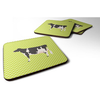 "Caroline's Treasures Holstein Cow Green Decorative coasters, 3.5, Multicolor"