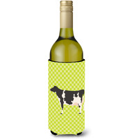 "Caroline's Treasures Holstein Cow Green Decorative Bottle Hugger, 750 ml, Multicolor"