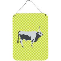 "Caroline's Treasures Hungarian Grey Steppe Cow Green Metal Print, 16hx12w, Multicolor"