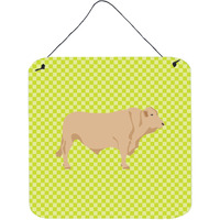 "Caroline's Treasures Green Charolais Cow Metal Print, 6hx6w"
