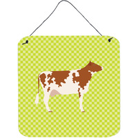"Caroline's Treasures Green Ayrshire Cow Metal Print, 6hx6w"
