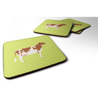 "Caroline's Treasures Ayrshire Cow Green Decorative coasters, 3.5, Multicolor"