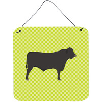 "Caroline's Treasures Green Black Angus Cow Metal Print, 6hx6w"