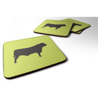 "Caroline's Treasures Black Angus Cow Green Decorative coasters, 3.5, Multicolor"