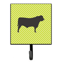 "Caroline's Treasures Black Angus Cow Green Wall Hook, Small, Multicolor"