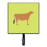 "Caroline's Treasures Jersey Cow Green Wall Hook, Small, Multicolor"