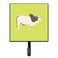 "Caroline's Treasures Malvi Cow Green Wall Hook, Small, Multicolor"