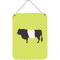 "Caroline's Treasures Belted Galloway Cow Green Metal Print, 16hx12w, Multicolor"