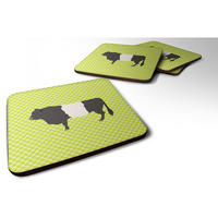 "Caroline's Treasures Belted Galloway Cow Green Decorative coasters, 3.5, Multicolor"