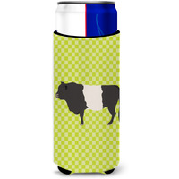 "Caroline's Treasures Belted Galloway Cow Green Decorative Can Hugger, Slim, Multicolor"