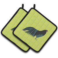 "Caroline's Treasures Sumatra Chicken Green Decorated Pot Holder, 7.5"" x 7.5"""