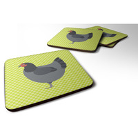 "Caroline's Treasures Jersey Giant Chicken Green Decorative coasters, 3.5, Multicolor"