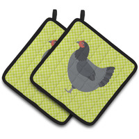 "Caroline's Treasures Jersey Giant Chicken Green Decorated Pot Holder, 7.5"" x 7.5"""