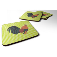 "Caroline's Treasures Dutch Bantam Chicken Green Decorative coasters, 3.5, Multicolor"
