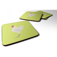 "Caroline's Treasures German Langshan Chicken Green Decorative Coasters, 3.5"", Multicolor"