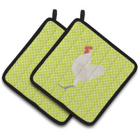 "Caroline's Treasures German Langshan Chicken Green Decorated Pot Holder, 7.5"" x 7.5"""