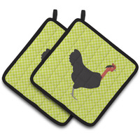 "Caroline's Treasures Naked Neck Chicken Green Decorated Pot Holder, 7.5"" x 7.5"""