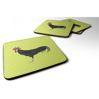 "Caroline's Treasures Minorca Ctalalan Chicken Green Decorative coasters, 3.5, Multicolor"