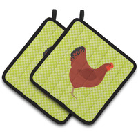 "Caroline's Treasures New Hampshire Red Chicken Green Decorated Pot Holder, 7.5"" x 7.5"""