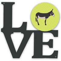 "Caroline's Treasures American Mammoth Jack Donkey Green Metal Artwork Love wall-decor, Multicolor"