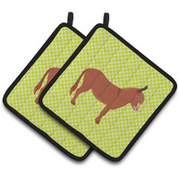 "Caroline's Treasures Irish Donkey Green Decorated Pot Holder, 7.5"" x 7.5"""