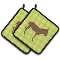 "Caroline's Treasures Cotentin Donkey Green Decorated Pot Holder, 7.5"" x 7.5"""