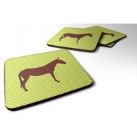 "Caroline's Treasures Hinny Horse Donkey Green Decorative coasters, 3.5, Multicolor"