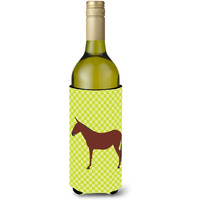 "Caroline's Treasures Hinny Horse Donkey Green Decorative Bottle Hugger, 750 ml, Multicolor"