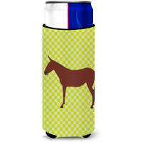 "Caroline's Treasures Hinny Horse Donkey Green Decorative Can Hugger, Slim, Multicolor"