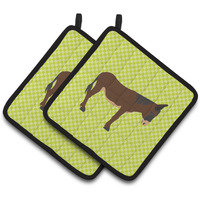 "Caroline's Treasures Zamorano-Leones Donkey Green Decorated Pot Holder, 7.5"" x 7.5"""