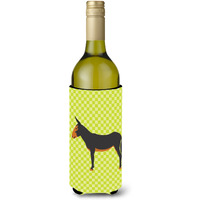 "Caroline's Treasures Catalan Donkey Green Decorative Bottle Hugger, 750 ml, Multicolor"
